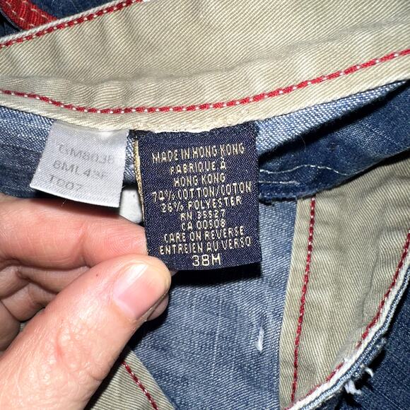 Vintage Marithe Francois Girbaud Men Sz 38M Baggy Wide Leg Red Trim 90s Y2K Jean - Picture 10 of 15